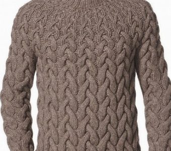 Оригинальная идея вязания пуловера для мужчин (Вязание спицами)