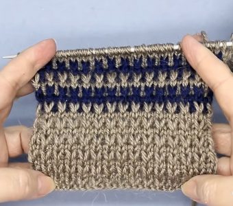 Цветной узор для свитера “Имитация резинки спицами” (Вязание спицами)
