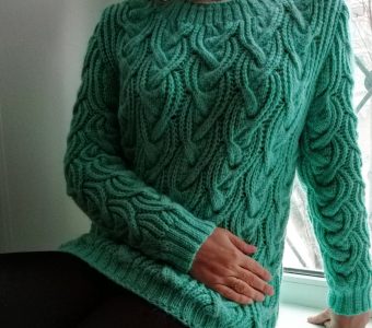 Красивый и необычный узор для свитера (Вязание спицами)