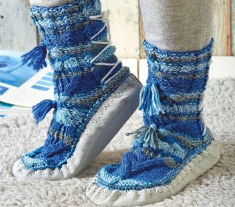 Вязанные домашние носки (Вязание спицами)