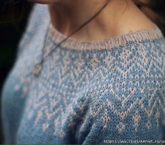 Нежный жаккардовый свитер от Rachel Brockman (Вязание спицами)