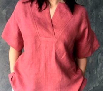 Блуза в японском стиле с перекрещенными рукавами (Шитье и крой)