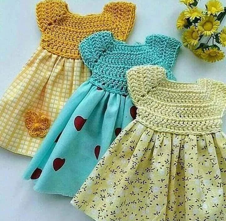 Комбинированные детские платья