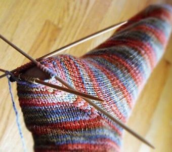 Вязание заменяемой пятки носка (Вязание спицами)