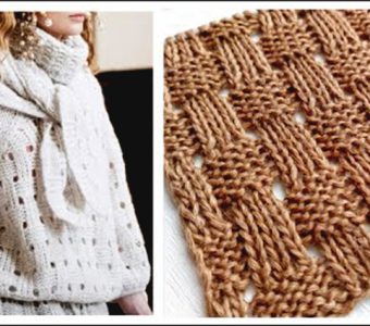 Великолепный узор! Легкая ажурная Шахматка 💥 Узор пуловера от Шанель (Вязание спицами)