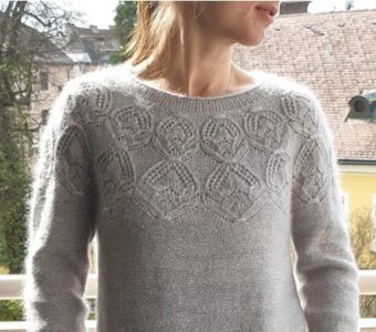 ШИКАРНЫЙ пуловер спицами с круглой кокеткой “Auretta” (Вязание спицами)