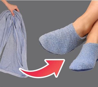 Как сшить тапочки – носочки легко и просто из старого полотенца! (Шитье и крой)