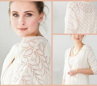 Белый ажурный жакет из журнала “Vogue Knitting” (Вязание спицами)